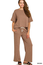 Raised Rib Short Sleeve Tee And Pants Set