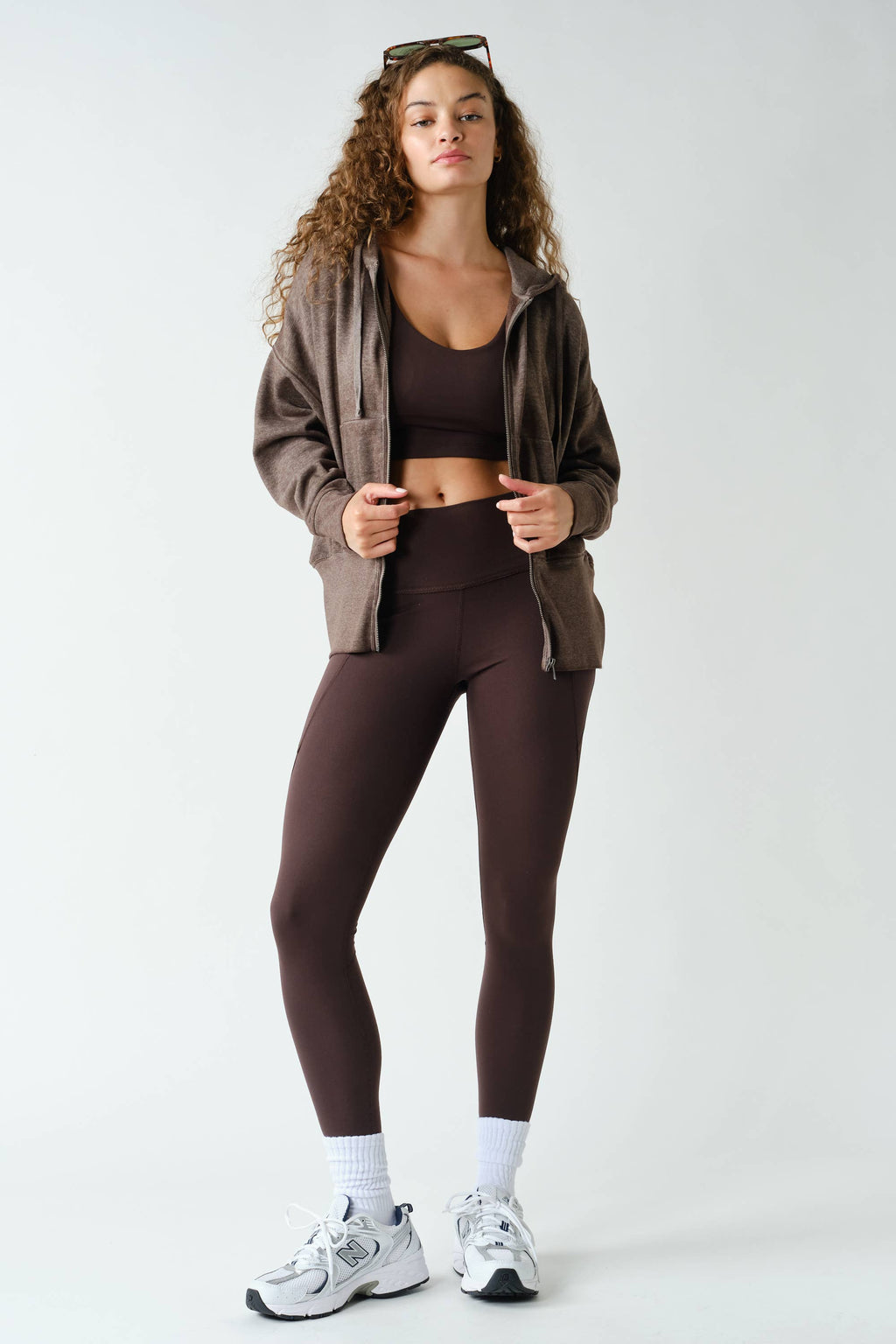 Fleece Hoodie Jacket with Tapered Sleeves