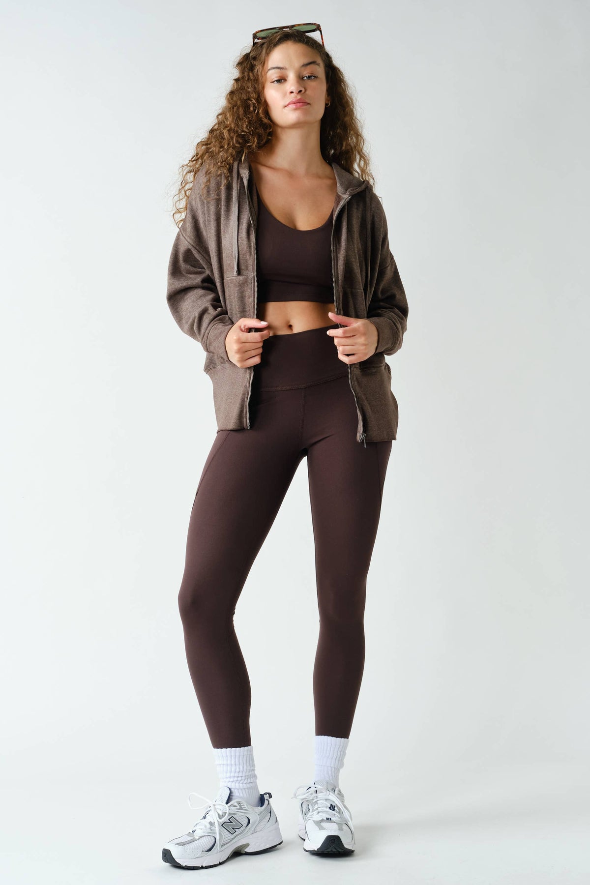 Fleece Hoodie Jacket with Tapered Sleeves