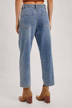 Mid Rise Barrel Jeans
