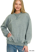 Acid Washed Fleece Oversized Pullover