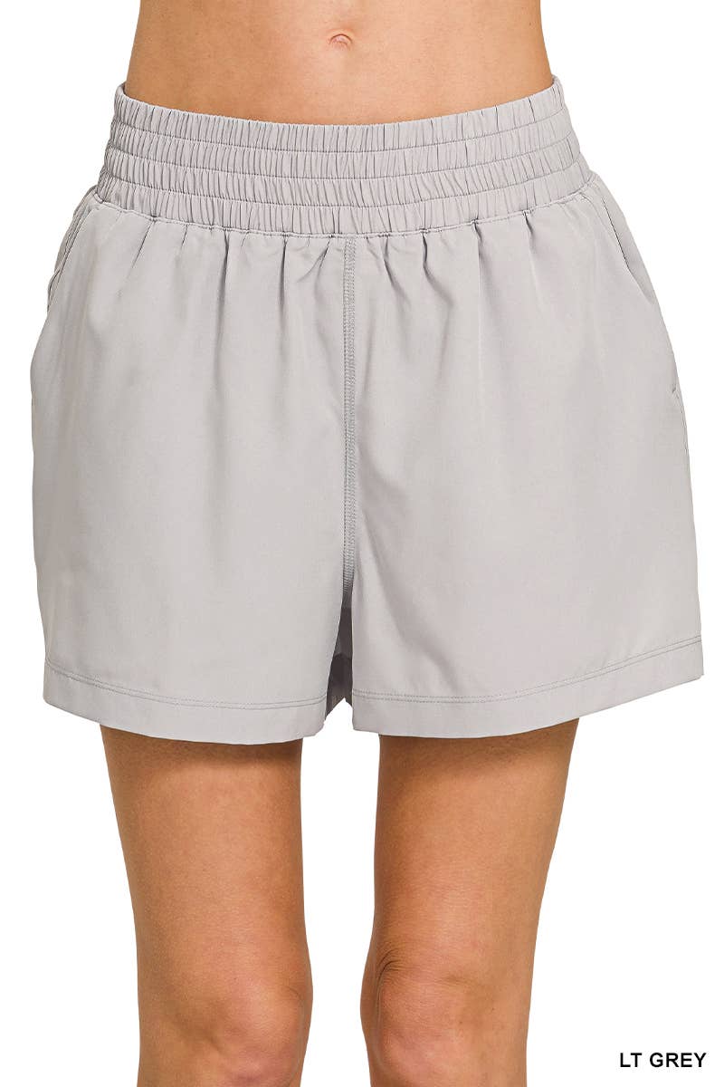 Soft Woven Lined Shorts With Pocket - Zenana