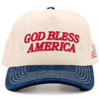 GOD BLESS AMERICA Letter Two Tone Trucker Cap