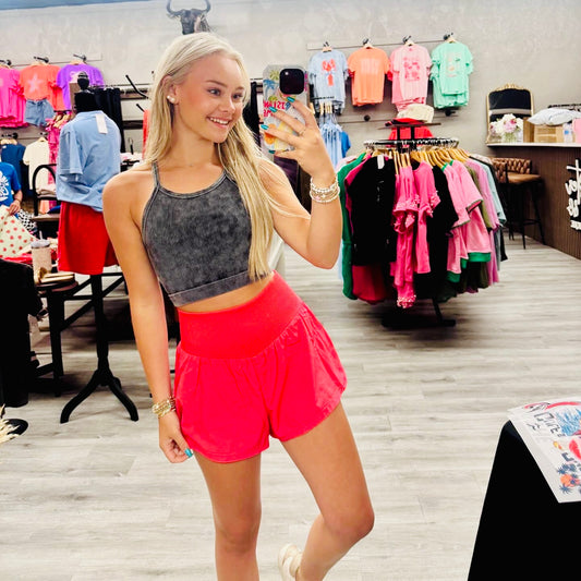 Seamless Halter Racerback Crop Tank
