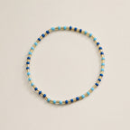 Beaded Heart Charm Stretch Bracelet Set | 3-Piece Layered Stack with Gold Accents