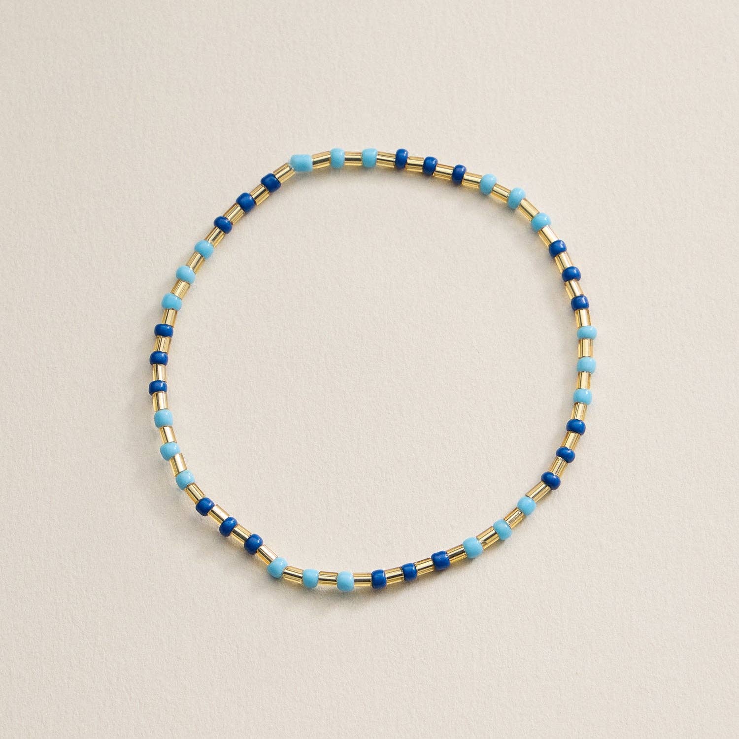 Beaded Heart Charm Stretch Bracelet Set | 3-Piece Layered Stack with Gold Accents