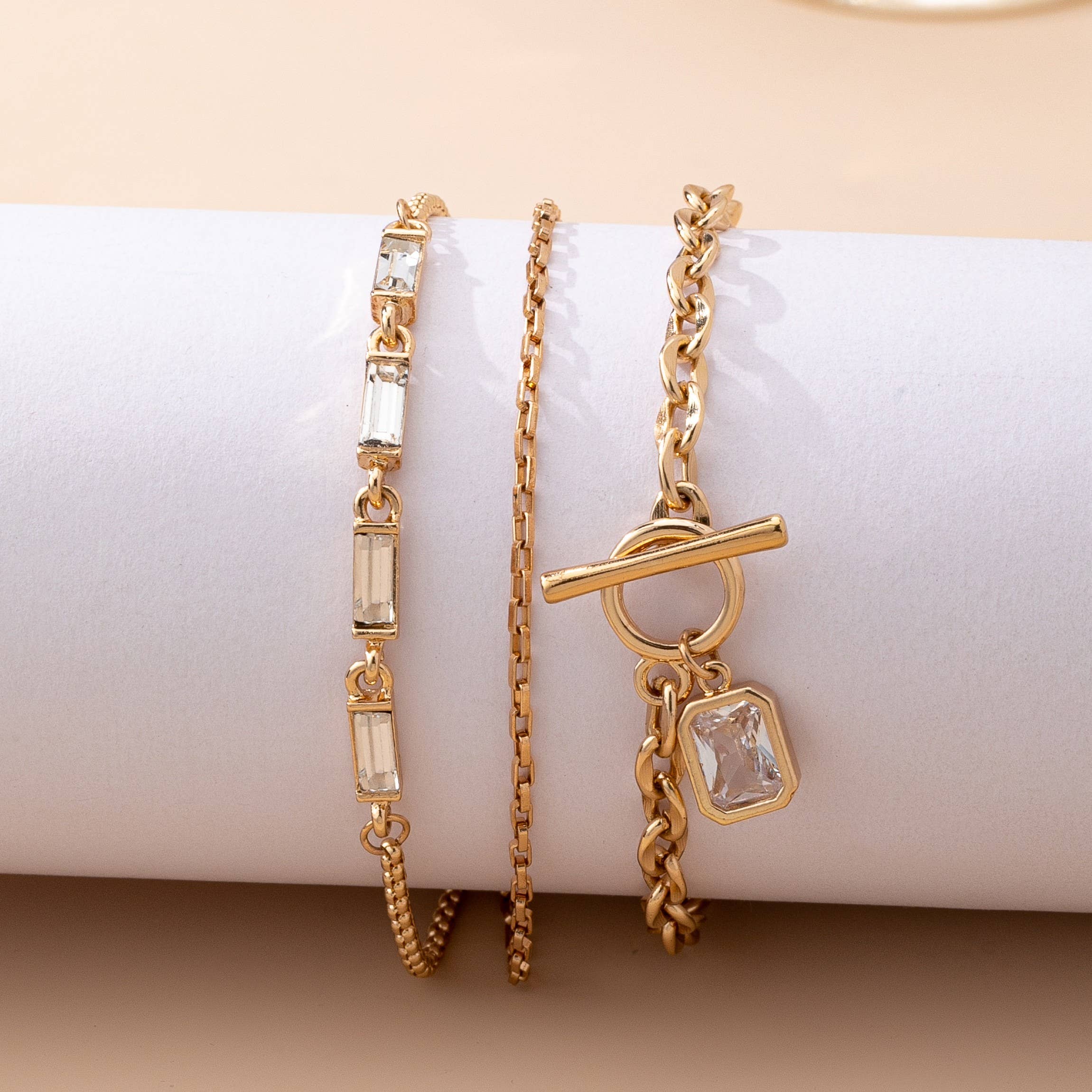 Multi Baguette Crystals & Toggle Clasp | 80B1650