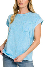 Halo Snow Washed Cuffed Short Sleeve Tee