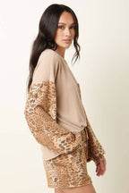 MIX MEDIA LEOPARD PRINT LOUNGE SETS