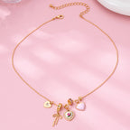 Multi Charm Porcelain Bow Ball Chain Necklace | 80N92892