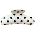LULU MAC HAIR CLIPS LM-HR-1001- White/Black Dot