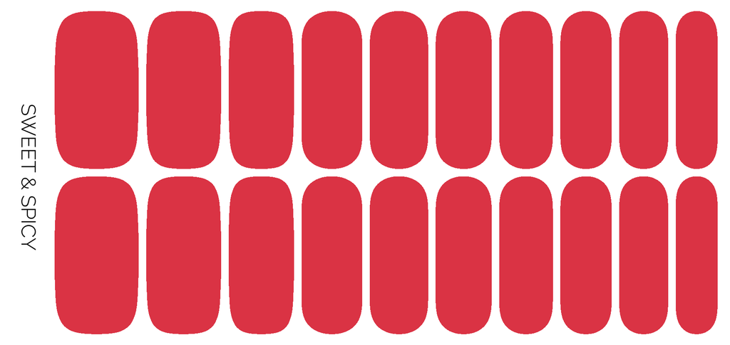 Sweet & Spicy | Firey Red Solid Color Nail Polish Sticker