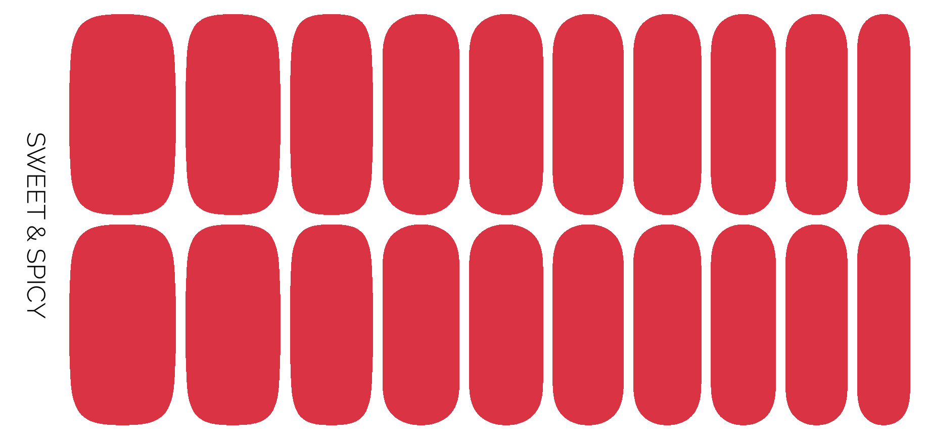 Sweet & Spicy | Firey Red Solid Color Nail Polish Sticker