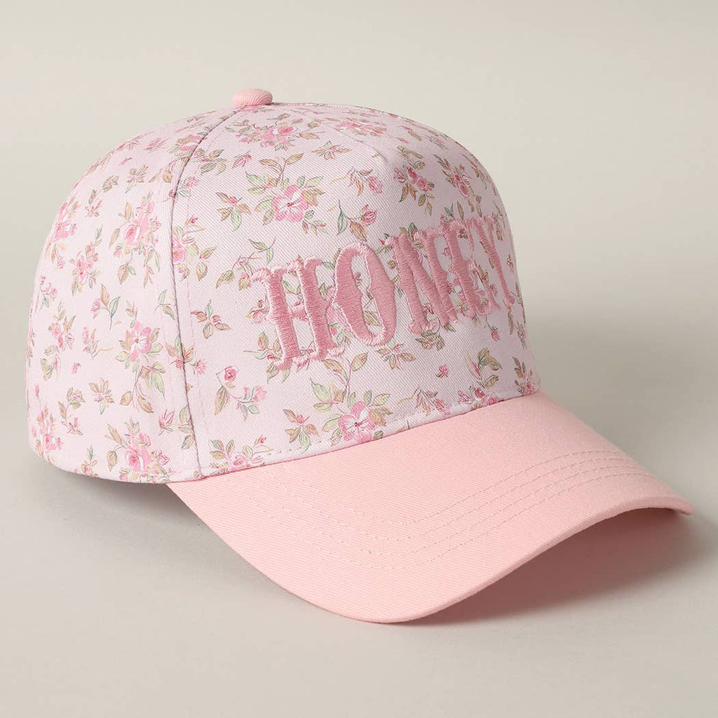 HONEY Embroidered Flower PatternTrucker Hat