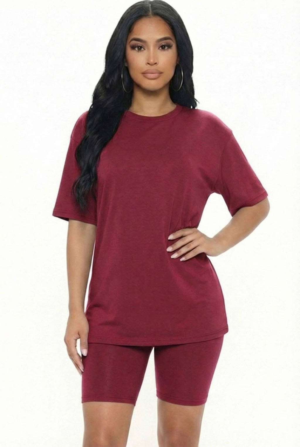 Loose Fit Top & Bike Shorts Set