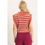 Ribbed Ruffle Sleeve Sweater
