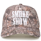 SMOKE SHOW Letter on Two Tone Trucker Hat