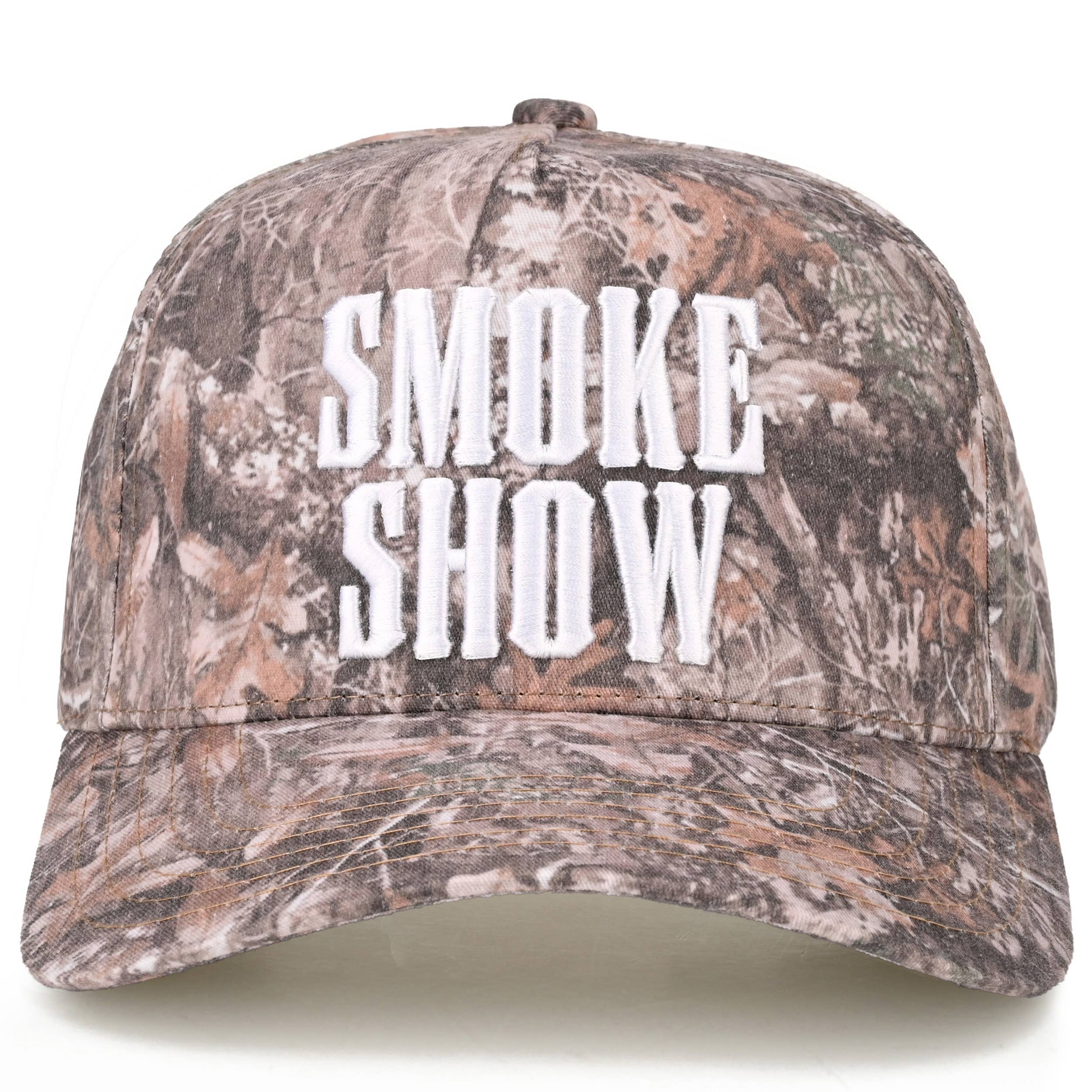 SMOKE SHOW Letter on Two Tone Trucker Hat