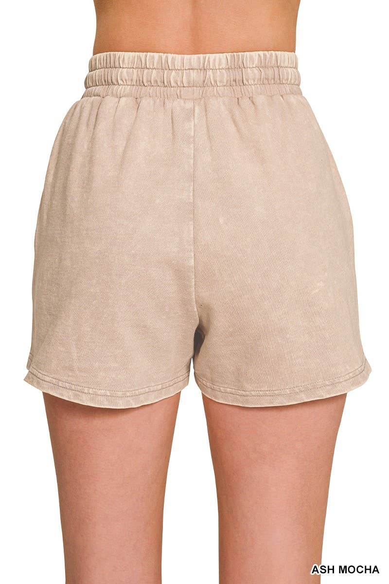 French Terry Acid Washed Relaxed Top N Short Set