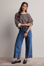 Striped Textured Knit Sweater FSW0063