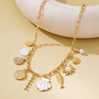 Charm Necklace-Ocean Seashell Fish Pearl | 80N92949