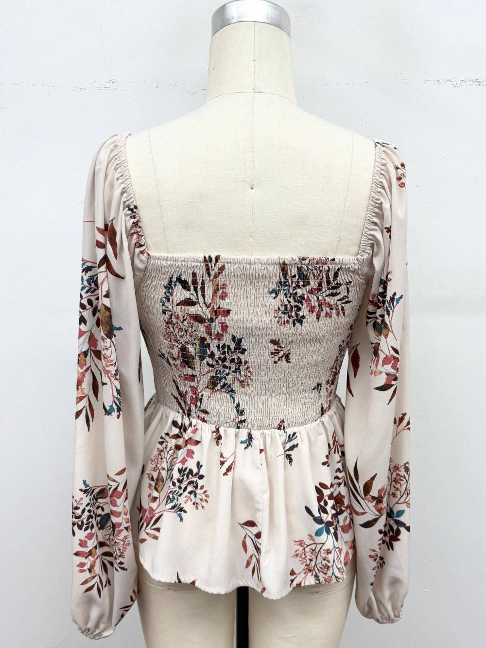 Floral Smocked Peplum Top
