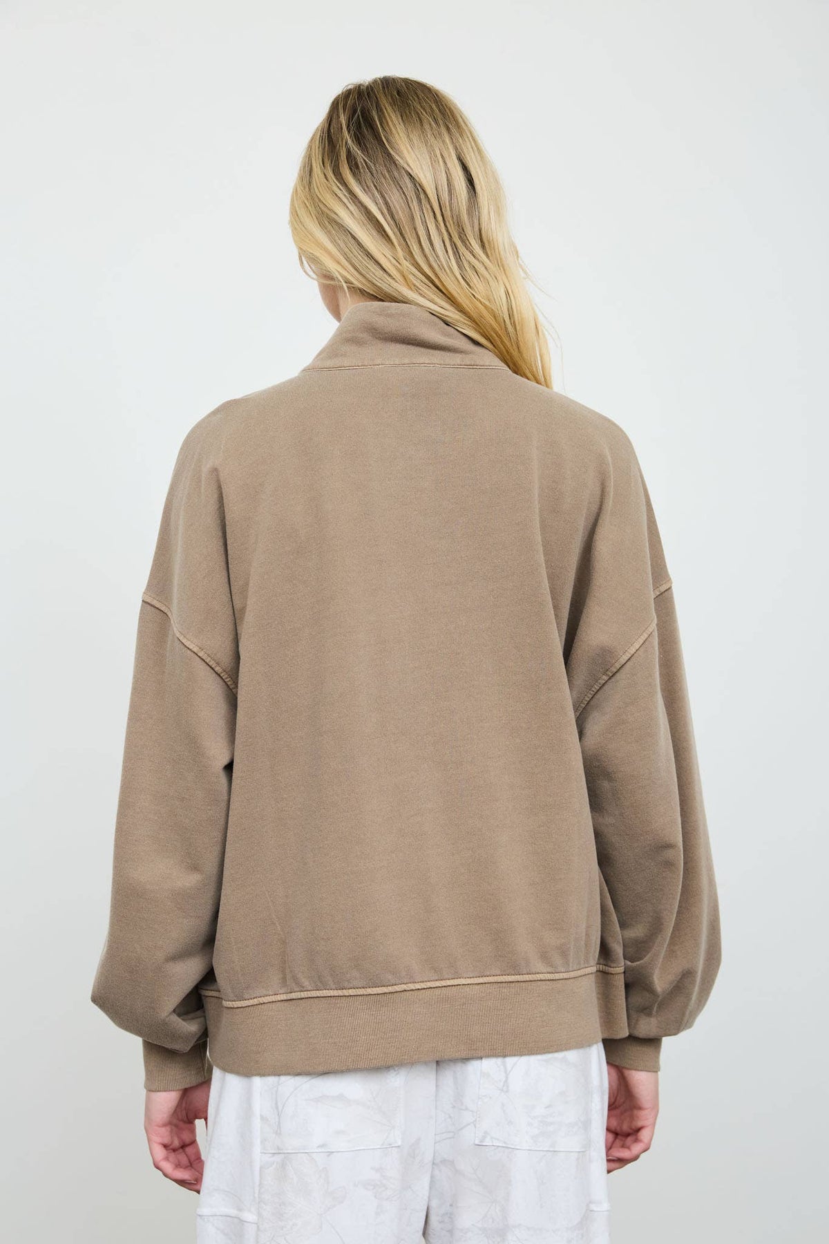 MOCK NECK HENLEY LONG SLEEVE KNIT TOP