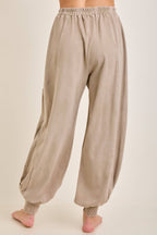 Zen Mineral Washed Ribbed  Baggy Lounge Balloon Pants HP7610