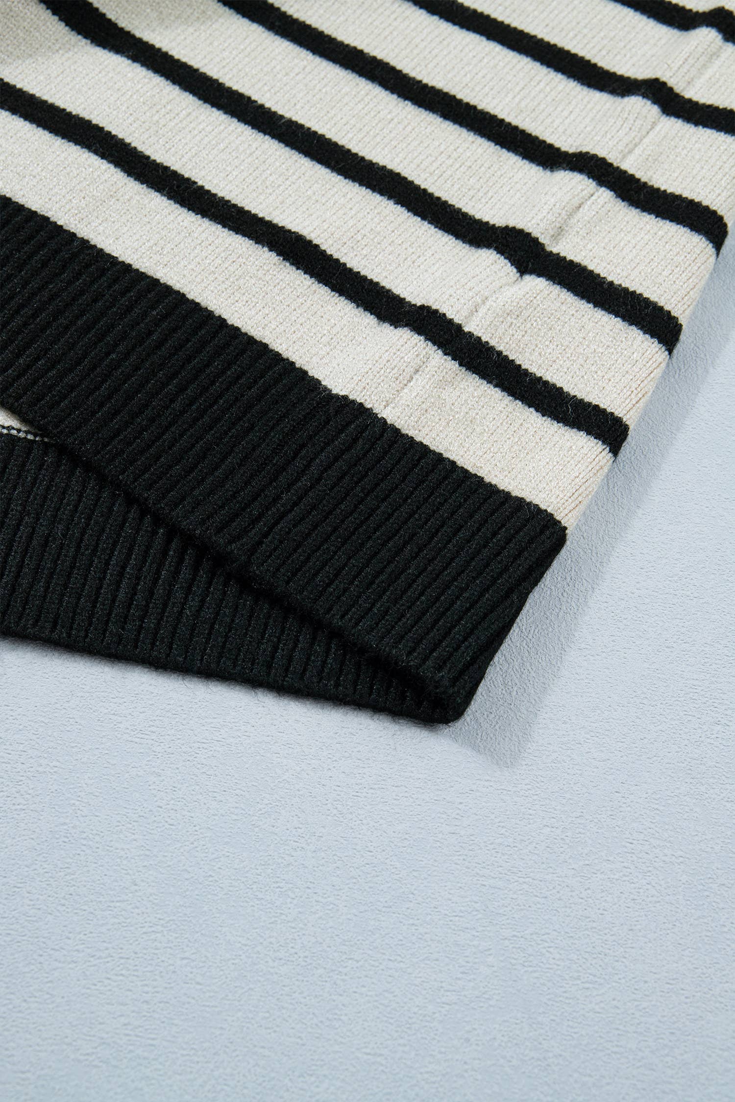 Reversible Striped Plush Knit Top with Bow Accent (S-XL)