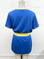 Contrast Trim Knit Game Day Skort Set