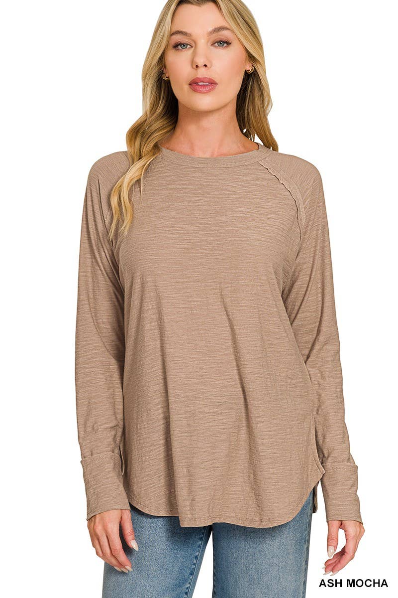 Cotton Slub Jersey Long Sleeve Tee Shirts