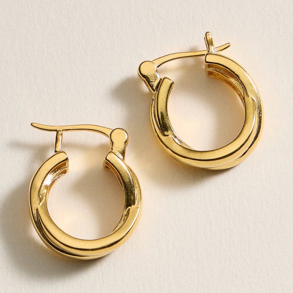 Gold-Dipped Chunky Huggies Earrings