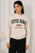 Outer Banks Fish Graphic Embroidered Crewneck Sweatshirt