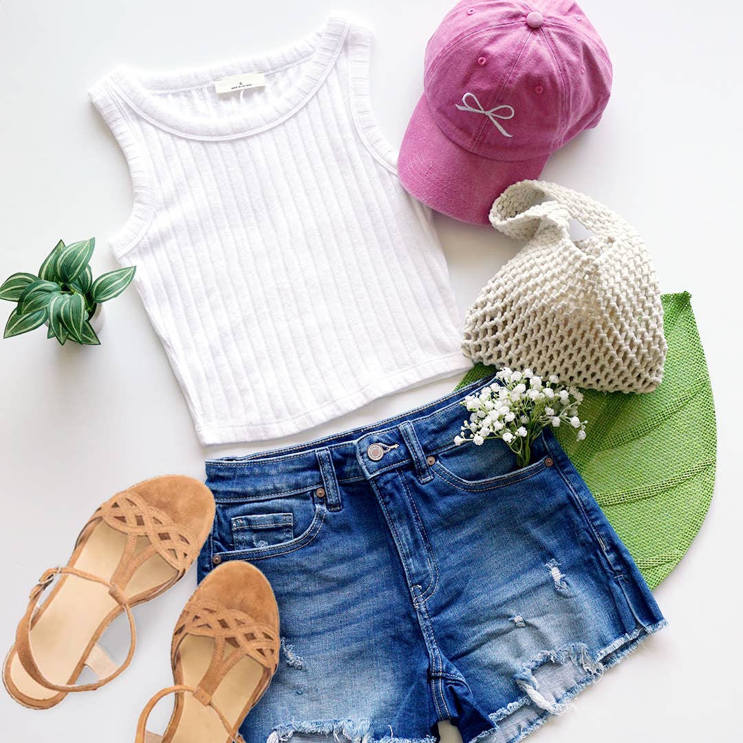 Ribbed Sleeveless Crop Tank