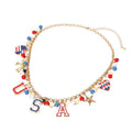 American USA Flag Star Necklace