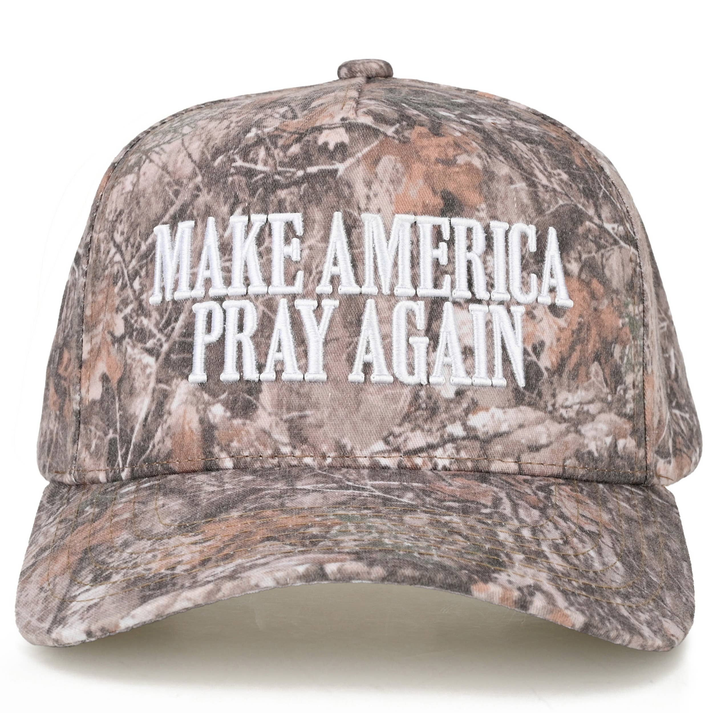 C.C MAKE AMERICA PRAY AGAIN Letter on Two Tone Trucker Hat