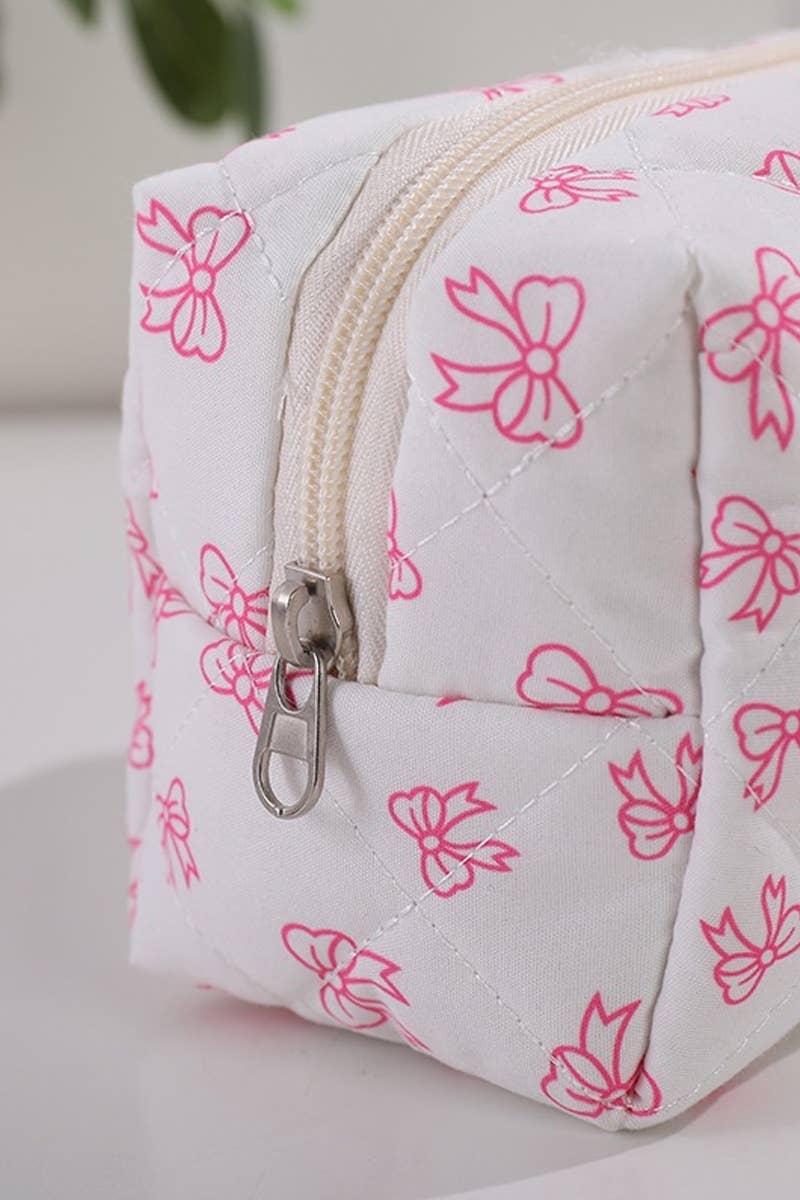 Coquette Bow Cosmetic Makeup Bag