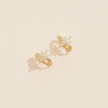 Brass North Star Huggie Earrings | 18K Gold Dipped