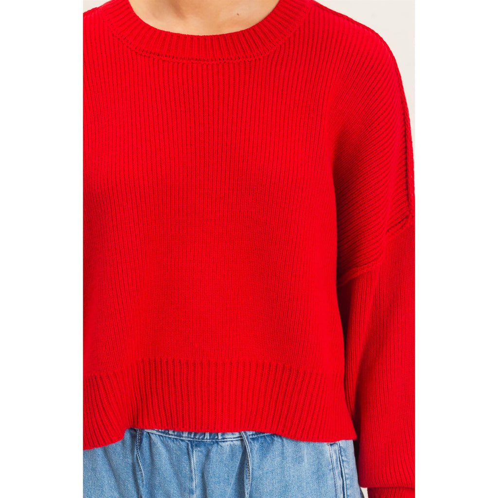 Ribbed Drop Shoulder Sweater