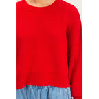 Ribbed Drop Shoulder Sweater