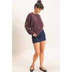 Chenille Crew Neck Sweater