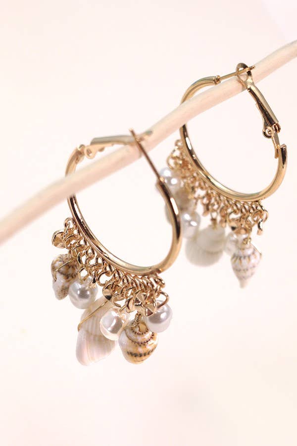 Seashell Cluster Drop Earrings
