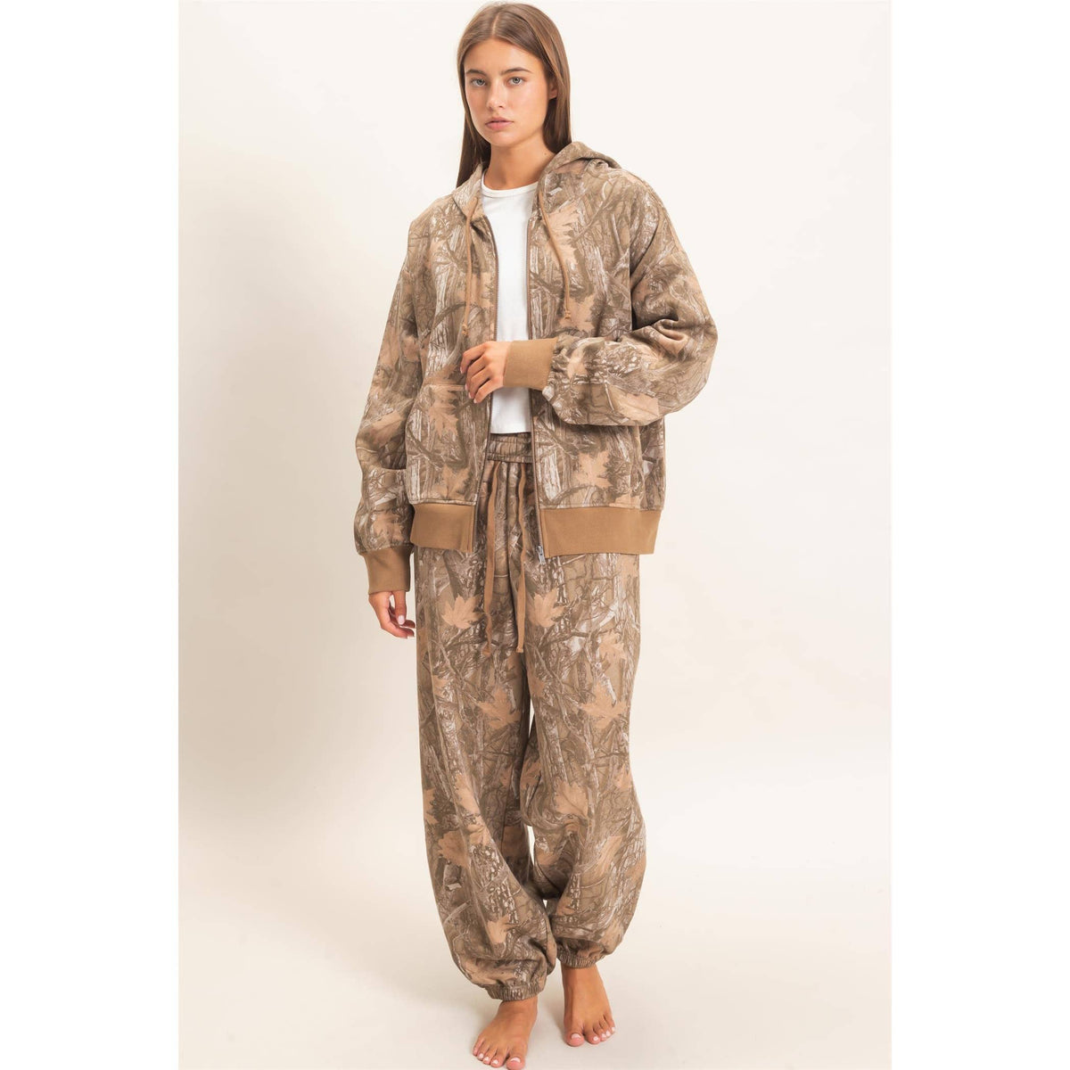 Tree Camouflage Zip-Up Hoodie
