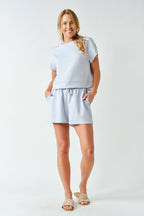 Luxe Sand Wash Rib Classic Tee Set