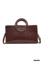 Crocodile Pattern Circular Handle Tote Bag