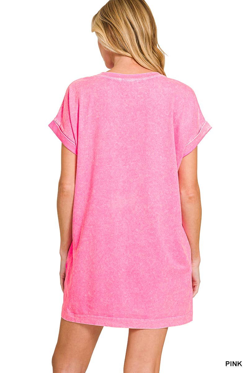 Halo Washed Premium Cotton T-shirts Dress