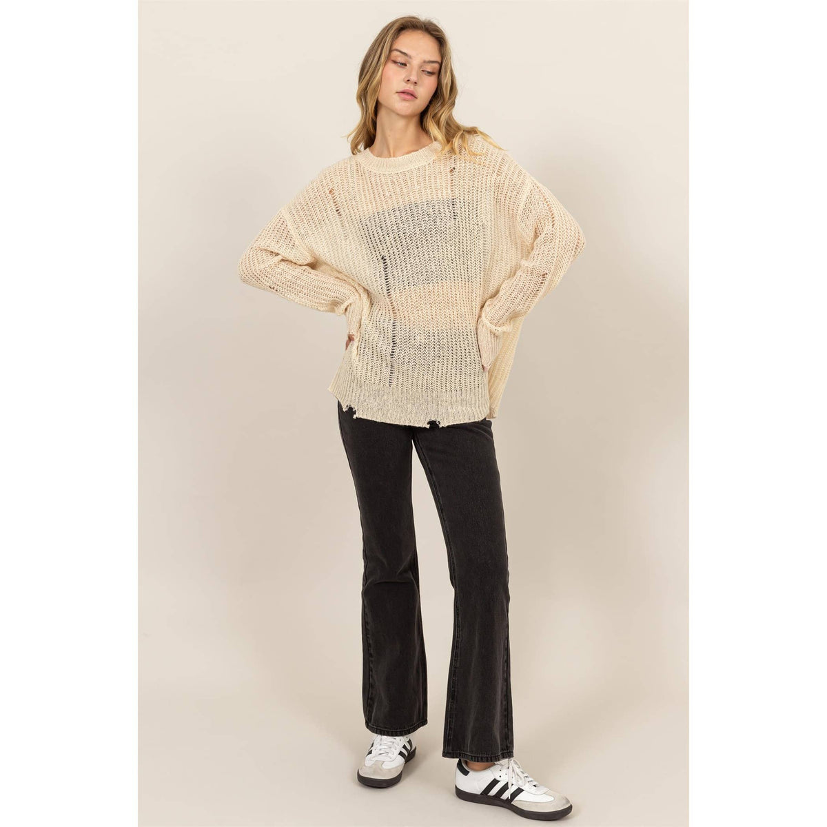 Distressed Knit Sweater