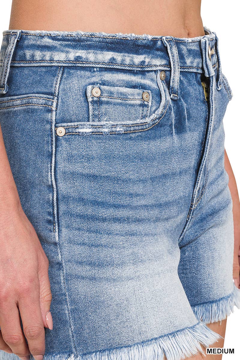 Frayed Hem Denim Shorts