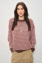 ZELDA MARTINI BEAD STRIPED SWEATER
