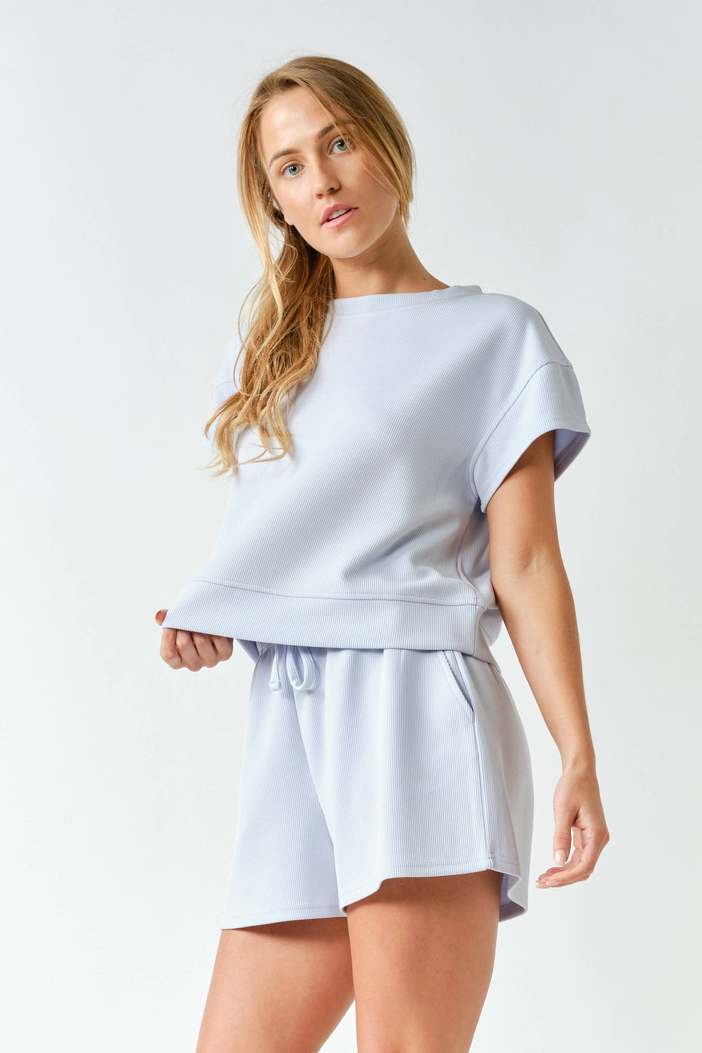 Luxe Sand Wash Rib Classic Tee Set